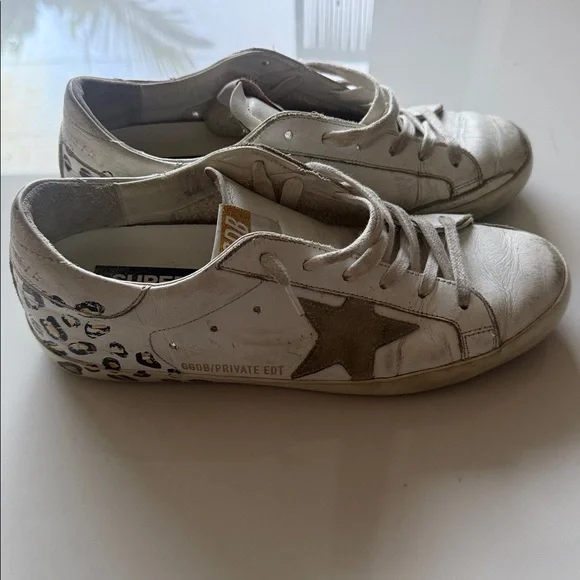 Golden Goose Women's White and Leopard Print Sneakers - Picture 4 of 8